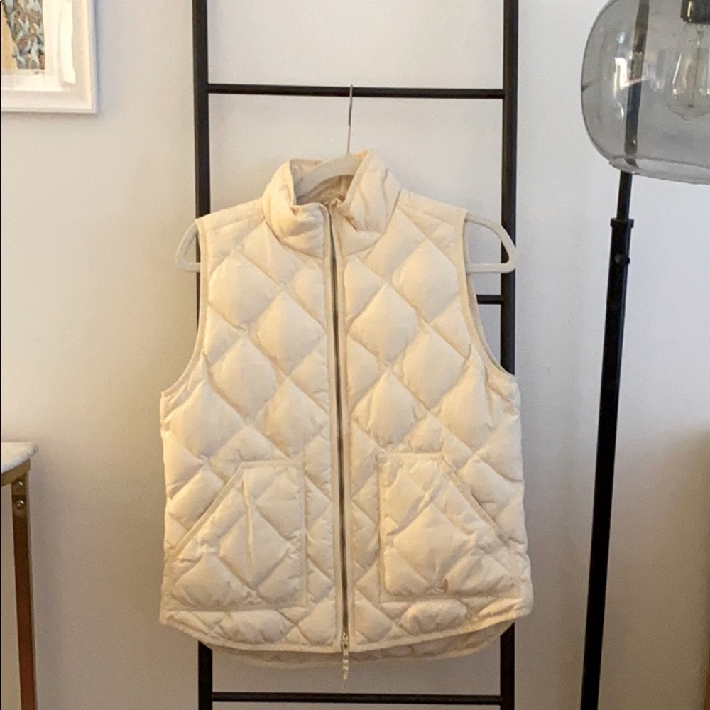 J. Crew Cream Puffer Vest